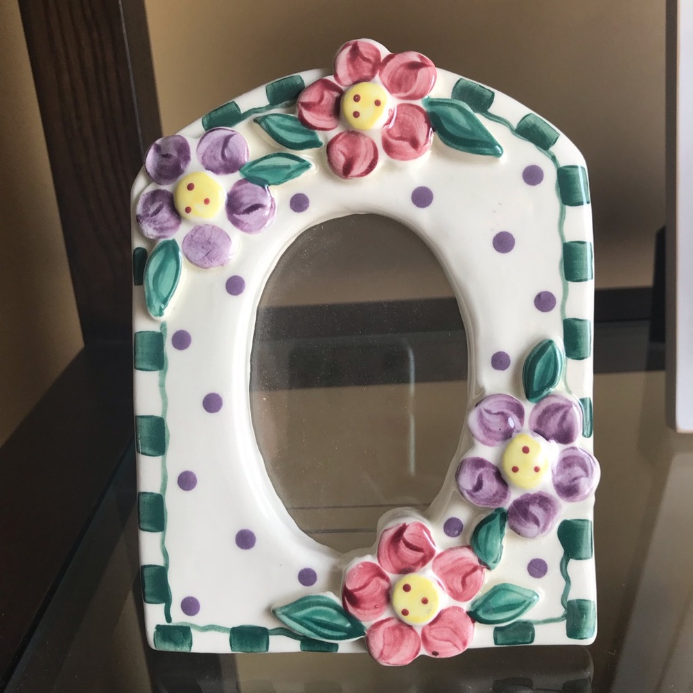 Ceramic and hand painted picture frame